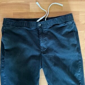 Bonobos Drawstring Pants Mens L Short Navy Blue Elastic Waist Casual Chino